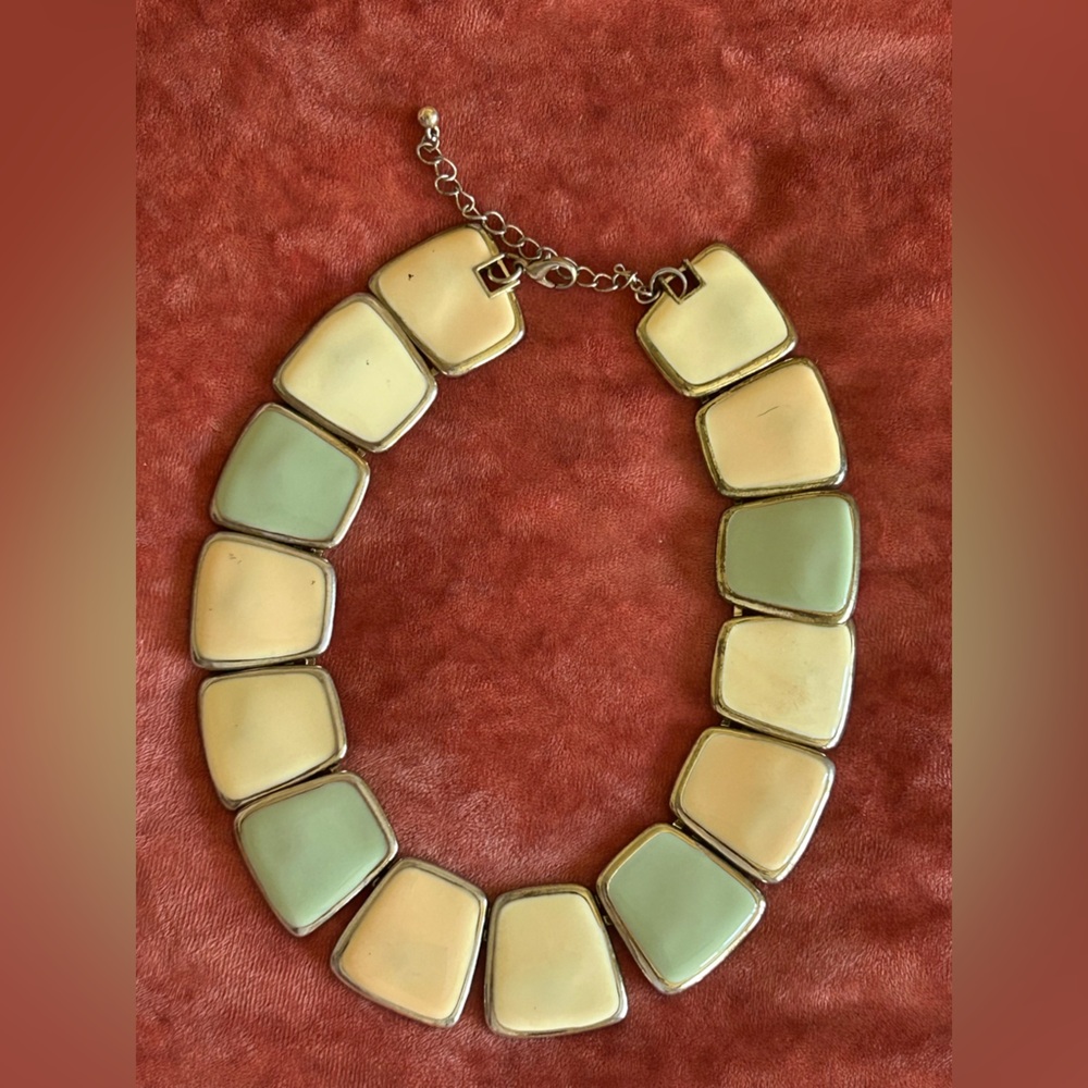 Elegant Pastel Blue Pink and Cream Necklace